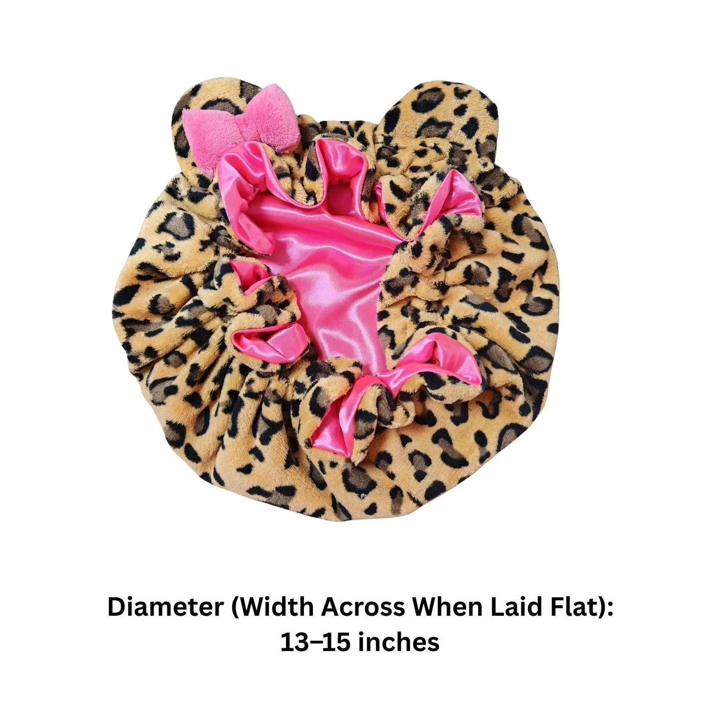Women'S Plush Satin Bonnet with Cute Animal Ears & Bow, Luxury Double-Layer Sleep Cap for Haircare, Friction-Free Hair Protection, Hidden Adjustable Strap (Sports Headband Accessory)