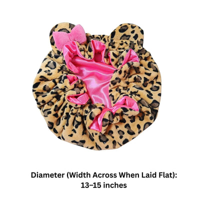 Women'S Plush Satin Bonnet with Cute Animal Ears & Bow, Luxury Double-Layer Sleep Cap for Haircare, Friction-Free Hair Protection, Hidden Adjustable Strap (Sports Headband Accessory)