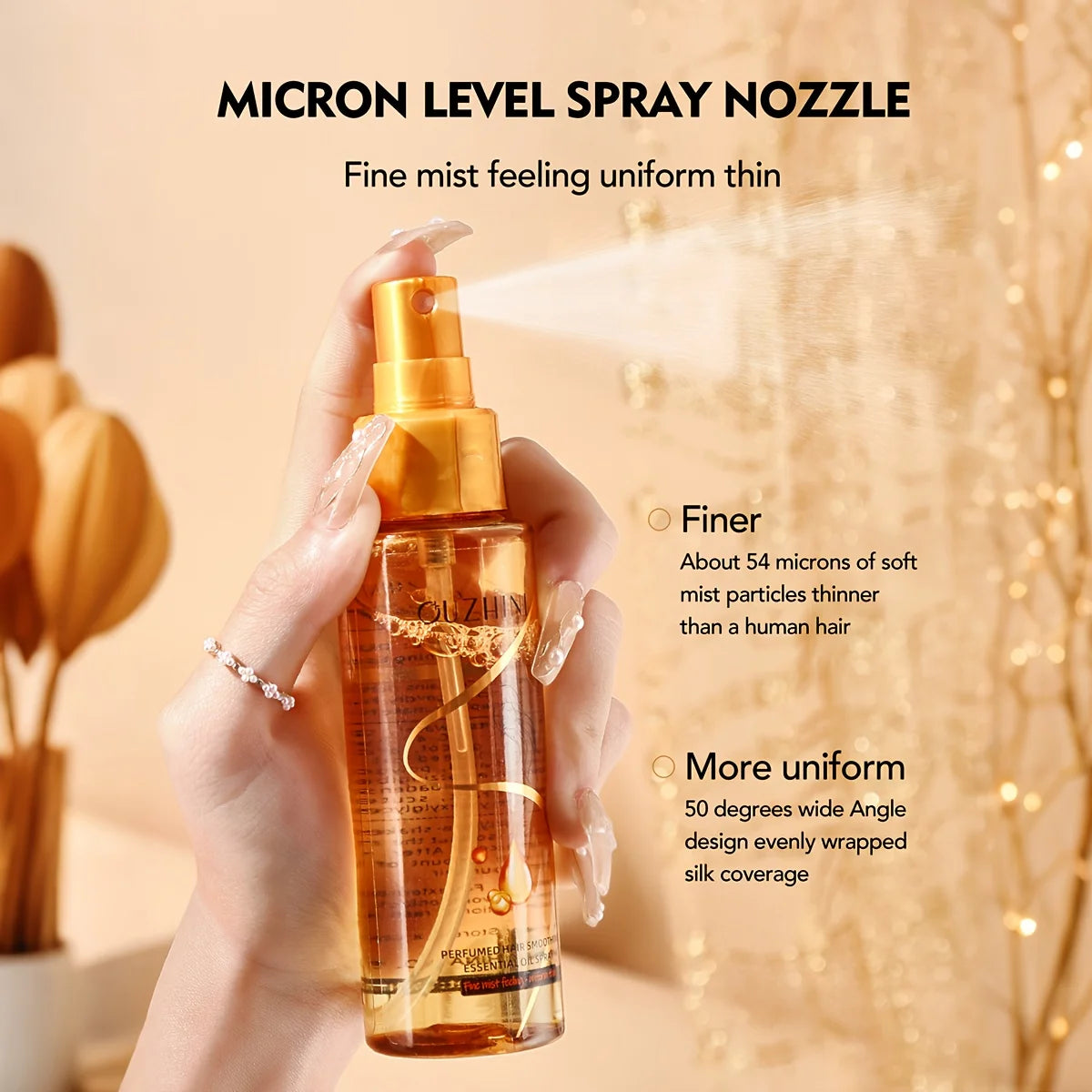 Fragrance Hair Care Essential Oil Spray, Fragrance Hair Conditioner, Smooth Hair Care Essential Oil to Prevent Frizz, Moisturizing and Nourishing, Long-Lasting Fragrance Hair Care Essential Oil Spray 100Ml/Bottle-1 Bottle