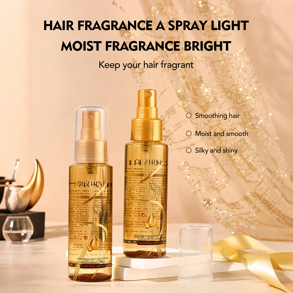 Fragrance Hair Care Essential Oil Spray, Fragrance Hair Conditioner, Smooth Hair Care Essential Oil to Prevent Frizz, Moisturizing and Nourishing, Long-Lasting Fragrance Hair Care Essential Oil Spray 100Ml/Bottle-1 Bottle