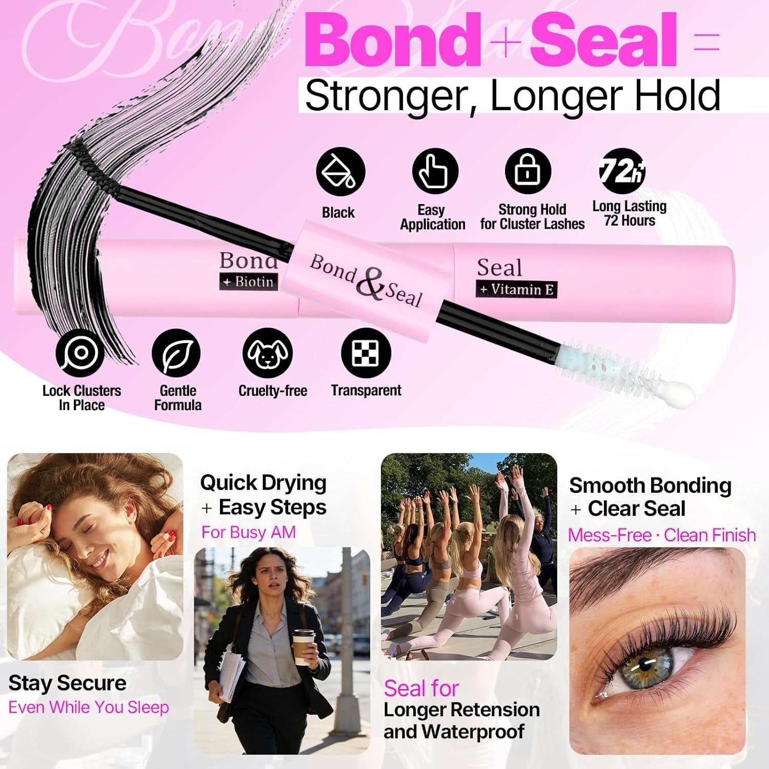 Lash Clusters Kit 320Pcs Eyelash Clusters D Curly 9-16Mm 40D Individual Lashes Wispy Lash Extension Kit with Bond and Seal and Lash Remover and Lash Applicator for Eyelash Extension Beginners