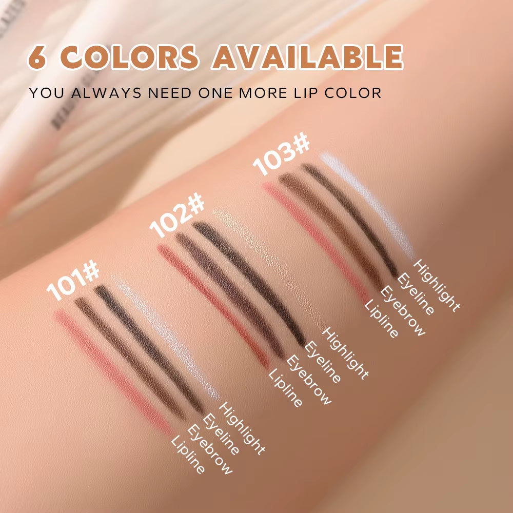 Beauty Glazedmulti-Function Beauty Glazed 4-In-1 Makeup Pen Waterproof Cosmetic Pencil for Eyeliner Brow Lip Highlighter
