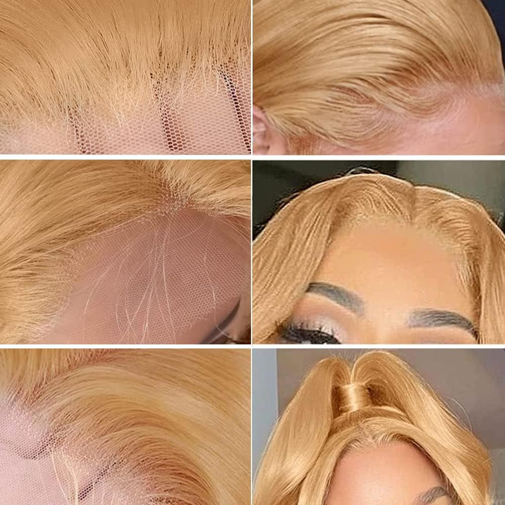 250% Density 30Inch Honey Blonde Wig Human Hair 13X6 HD Transparent Lace Front Wigs Human Hair Pre-Plucked 13X6 Blonde Body Wave Glueless Light Brown Lace Front Wigs Human Hair