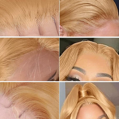 250% Density 30Inch Honey Blonde Wig Human Hair 13X6 HD Transparent Lace Front Wigs Human Hair Pre-Plucked 13X6 Blonde Body Wave Glueless Light Brown Lace Front Wigs Human Hair