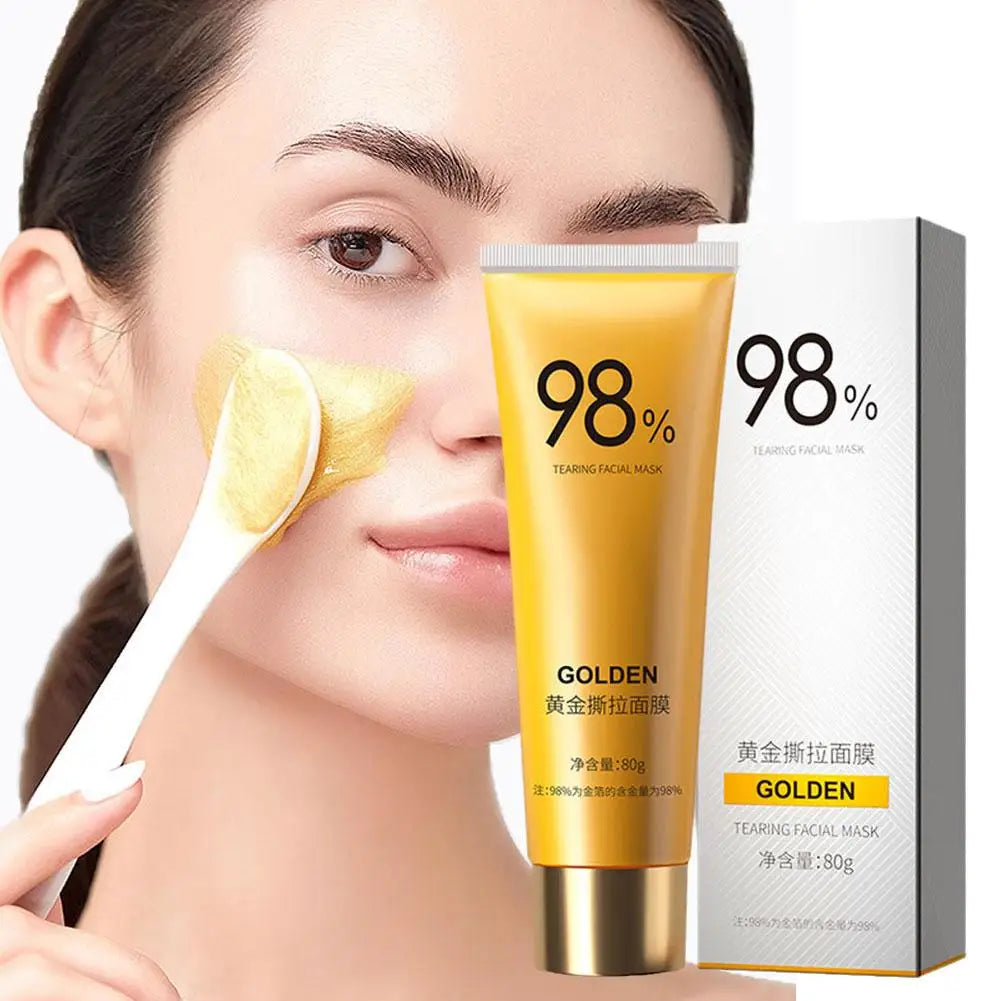 80G Gold Peel Mask Deep Cleansing Tightens Facial Mask Lightens Blackheads Cleanses Pores Tightens Cleans Deep Nose Pores