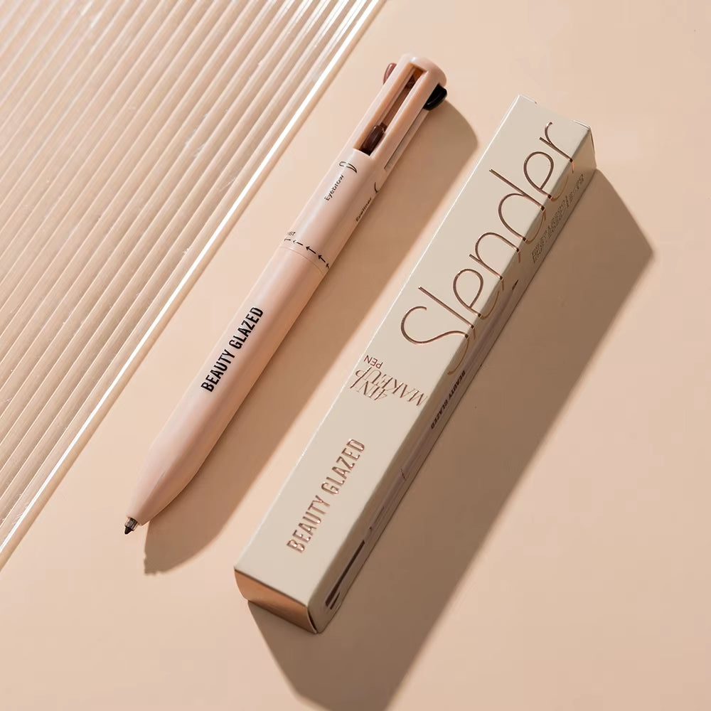 Beauty Glazedmulti-Function Beauty Glazed 4-In-1 Makeup Pen Waterproof Cosmetic Pencil for Eyeliner Brow Lip Highlighter