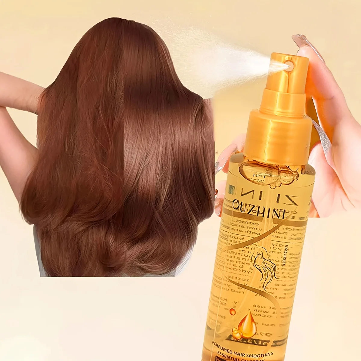 Fragrance Hair Care Essential Oil Spray, Fragrance Hair Conditioner, Smooth Hair Care Essential Oil to Prevent Frizz, Moisturizing and Nourishing, Long-Lasting Fragrance Hair Care Essential Oil Spray 100Ml/Bottle-1 Bottle