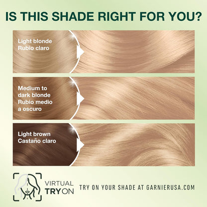 Garnier Nutrisse Ultra Crème Hair Color, Permanent Hair Dye with 100% Gray Coverage, Vegan & Cruelty-Free, 100 Extra-Light Natural Blonde (Chamomile), 2 Count