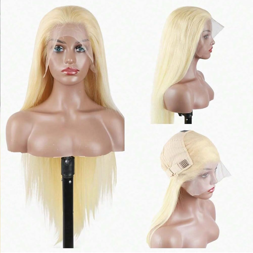 32 Inch 613 Lace Front Wig Human Hair 200 Density Blonde Wig Human Hair 13X6 HD Transparent Straight Lace Front Wigs Blonde Glueless Wig for Women Pre Plucked with Baby Hair