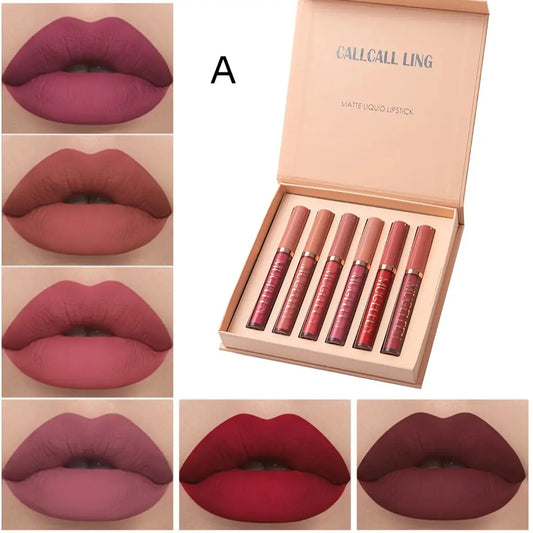 6 Waterproof Matte Liquid Lipstick Set, Bold Deep Vibrant Shades, Long Lasting High Pigment Non-Stick Cup Velvet Lip Gloss Kit, Smudge Proof Intense Color Party Date Night Lip Makeup Gift Set for Women