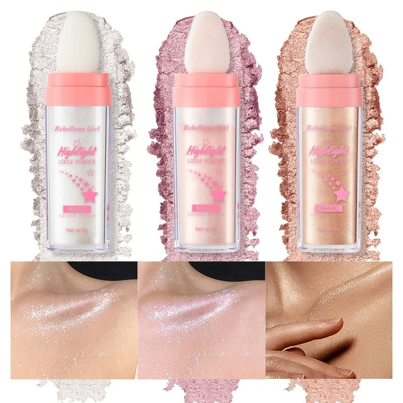 Fairy Shimmer Highlighter Powder-Glitter Wand for Face and Body Makeup Shimmering Powder for Brides on Their Wedding Stage
