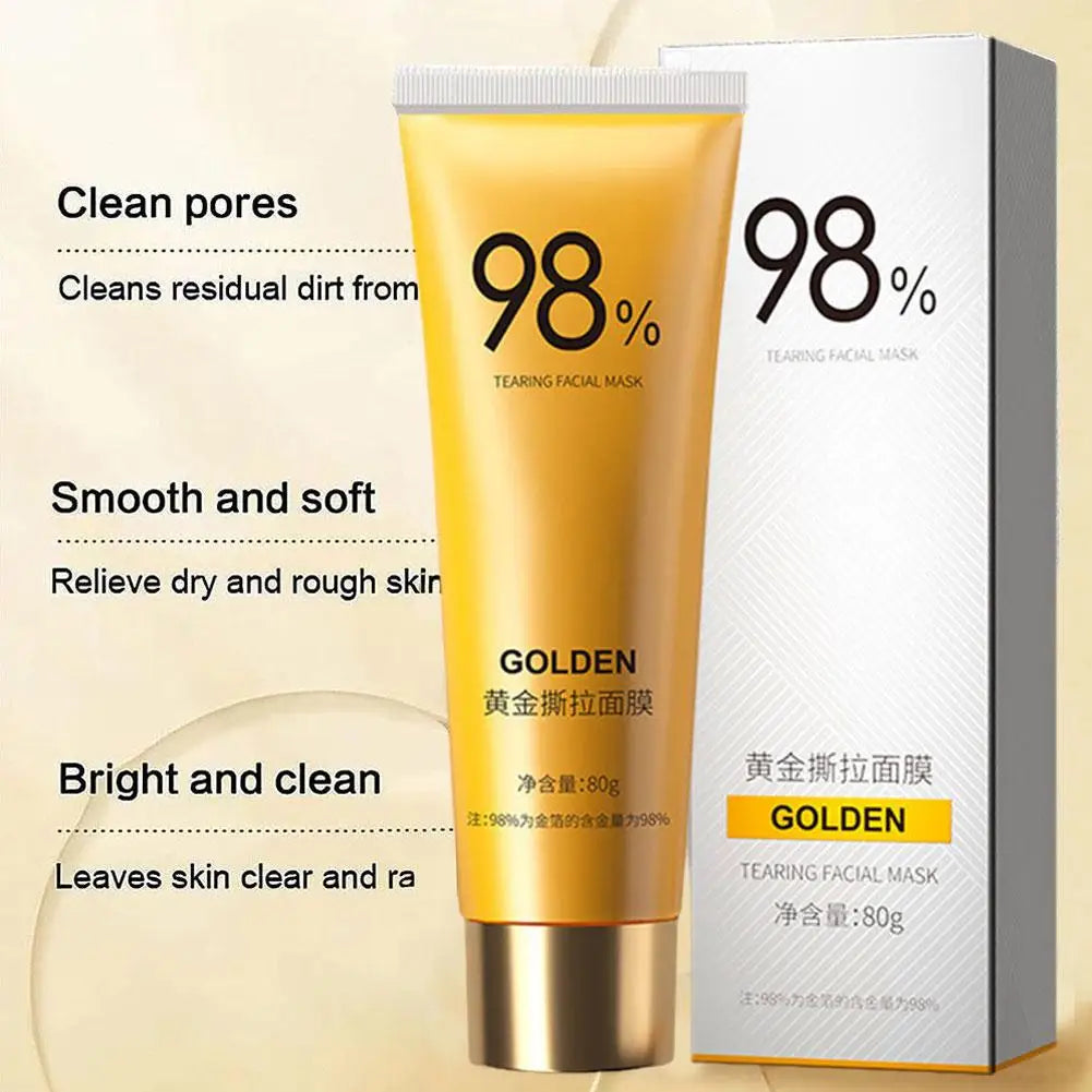 80G Gold Peel Mask Deep Cleansing Tightens Facial Mask Lightens Blackheads Cleanses Pores Tightens Cleans Deep Nose Pores
