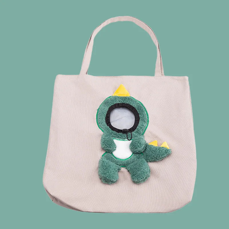 Pet Shoulder Carrying Bag, Cute Bee-Shaped Pet Canvas Shoulder Bag Cat Carrier, Portable Cats Small Pet Canvas Tote Chest Bag
