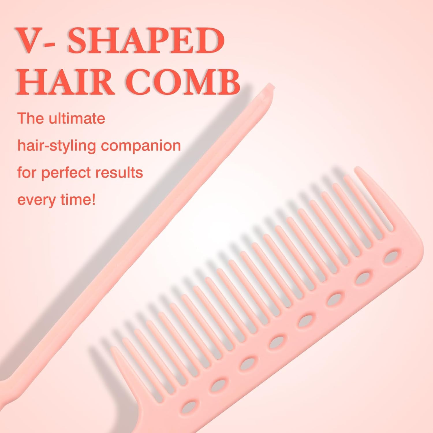 DIY Salon V-Shaped Hair Straightening Comb – 2PCS Hair Styling Brush Set for Smoothing & Straightening, Portable Hairdressing Tool (Pink)