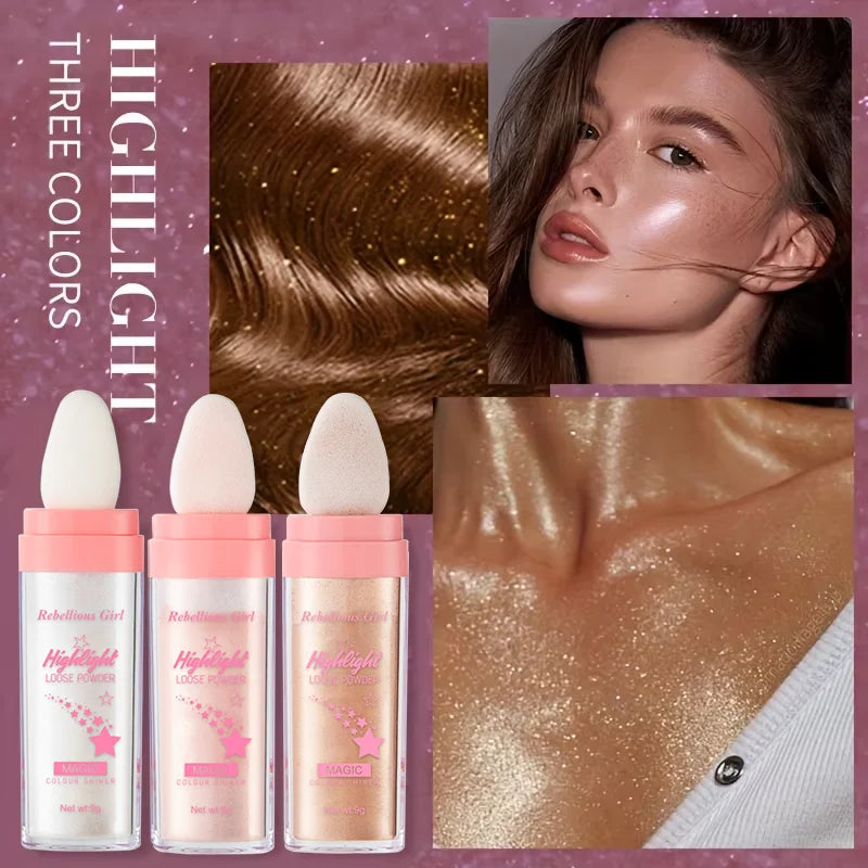 Fairy Shimmer Highlighter Powder-Glitter Wand for Face and Body Makeup Shimmering Powder for Brides on Their Wedding Stage