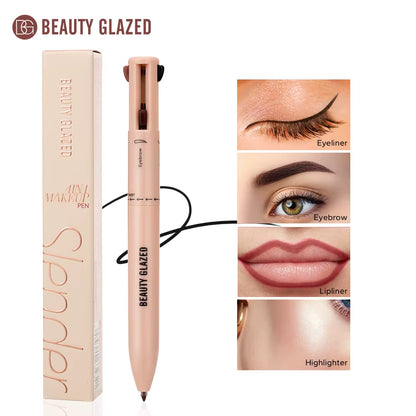 Beauty Glazedmulti-Function Beauty Glazed 4-In-1 Makeup Pen Waterproof Cosmetic Pencil for Eyeliner Brow Lip Highlighter